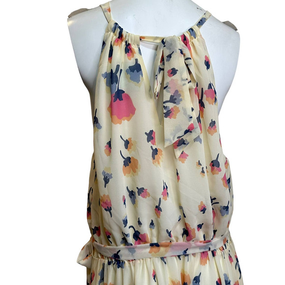 Modcloth Illuminated Elegance Chiffon Cream Floral Maxi Dress W/Belt sz 1X NWOT - Picture 6 of 11